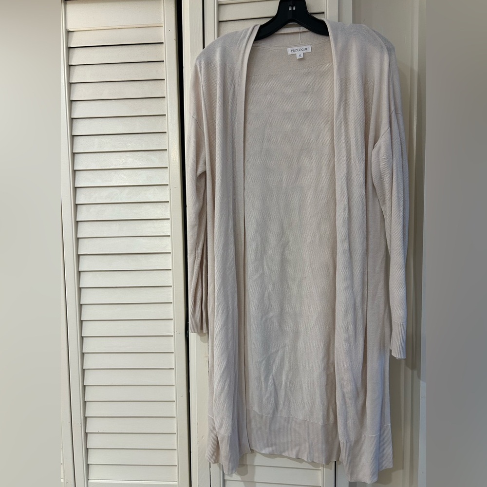 Beige Long Cardigan